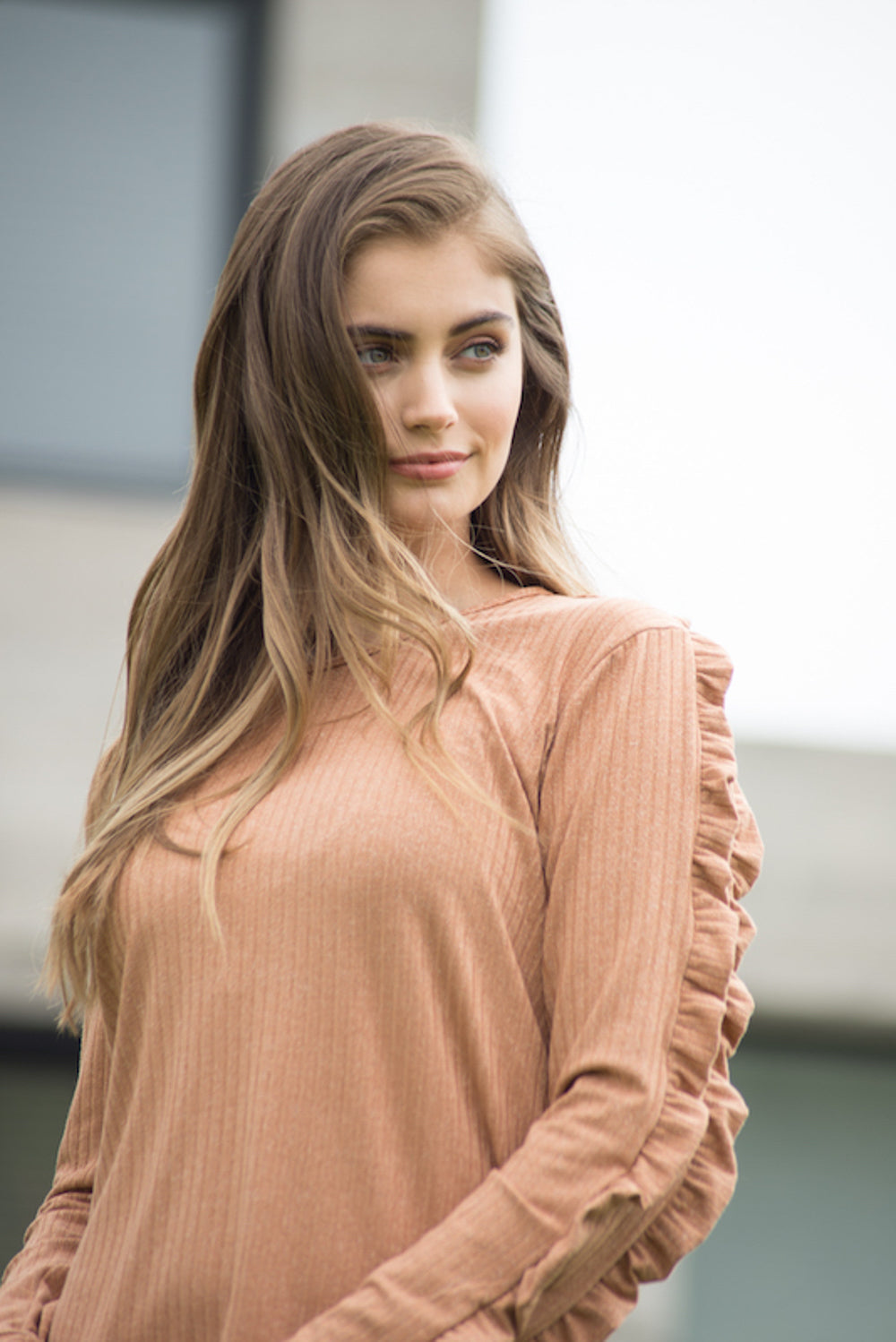 Polera Gardenia Terracota Lurex